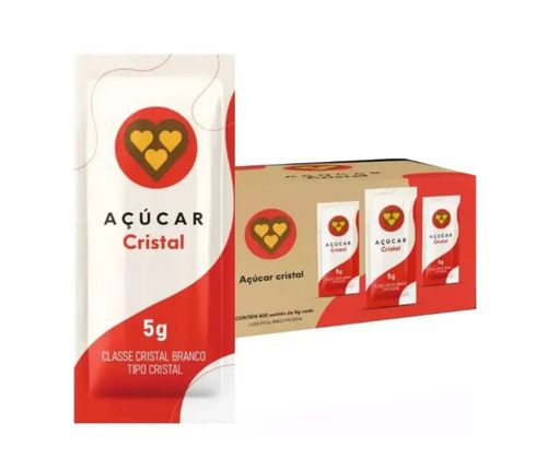 Acucar 3Coracoes Cristal Sache 400X5G