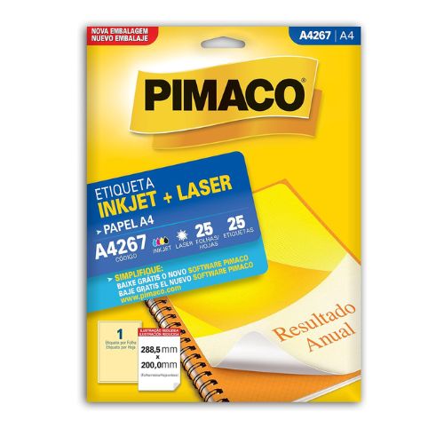 ETIQUETA INK JET BIC PIMACO A4267 25 FOLHAS