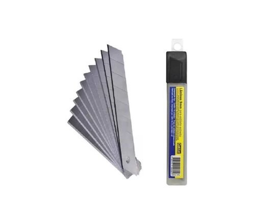 LAMINA ESTREITA 9MM PRATA 10X1