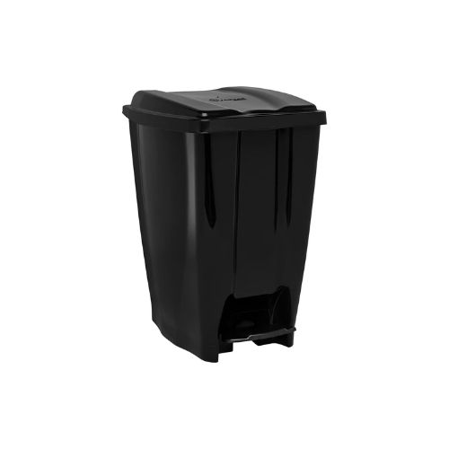 LIXEIRA EBLACK COM PEDAL PLASUTIL 14 L